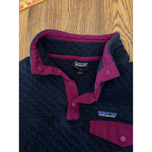 Patagonia Tops - Patagonia Organic Cotton Quilt Snap-T Pullover Navy Magenta Medium